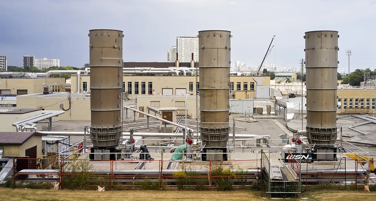 Three Stacks of Power Generation Plant